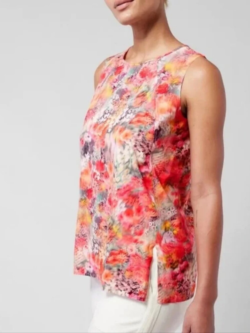 ATHLETA Refined Zephyr Tank in Bloom Spring Pink Size Large